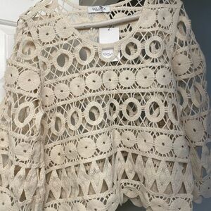 Volumex Crochet Lace Top NWT. SZ STD